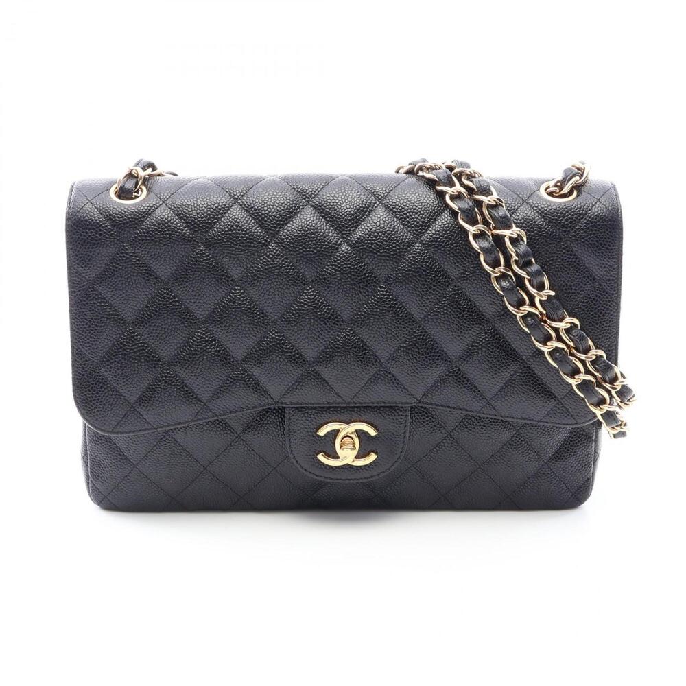 Chanel CHANEL Large Matelassé 30 Classic Double Flap Shoulder Bag Handbag Cav...